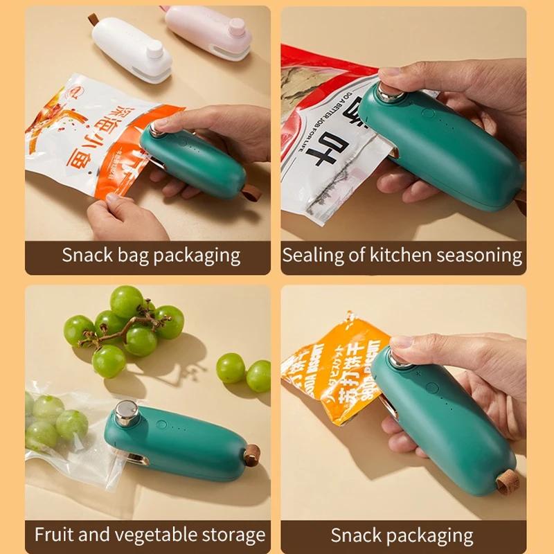 Мини-пластиковый упаковщик для пакетов с USB-зарядкой