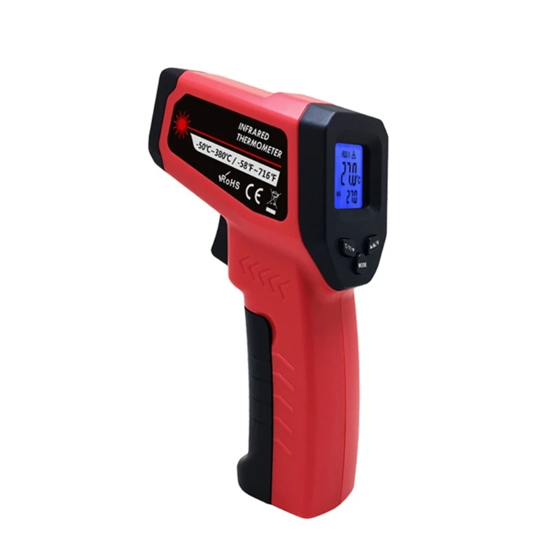 

-58℉-716℉(-50℃-380℃) LCD Digital Industrial Pyrometer Laser-Temperature Meter Guns Non Contact Infrared Thermometer