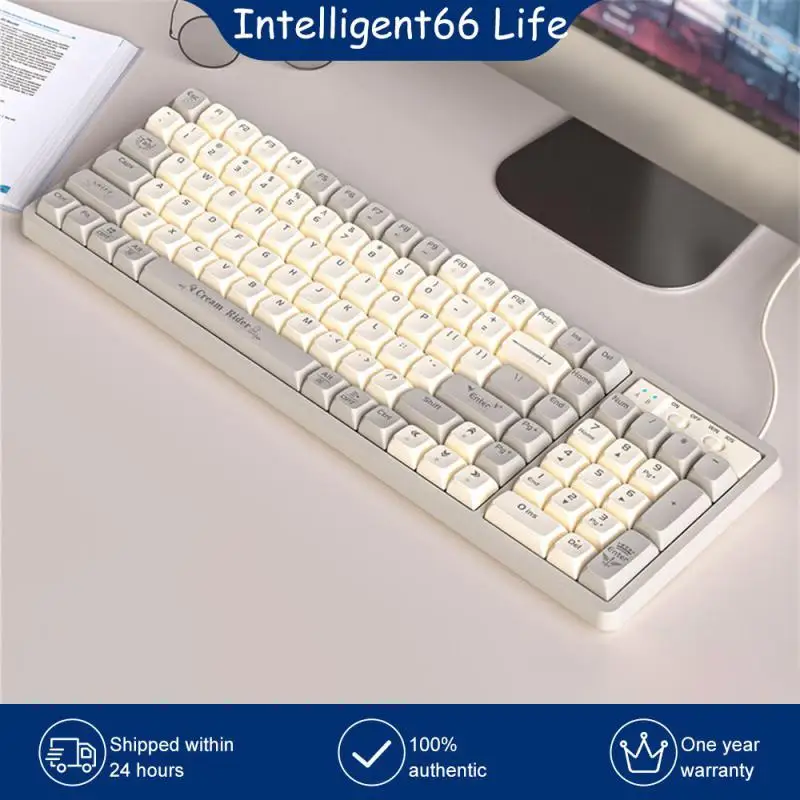 

Hot Plug Keyboard 102 Keys Hot Swap Keyboard Mechanical Keyboard Waterproof Ergonomics Gaming Keyboard Gold/red/silver Axis