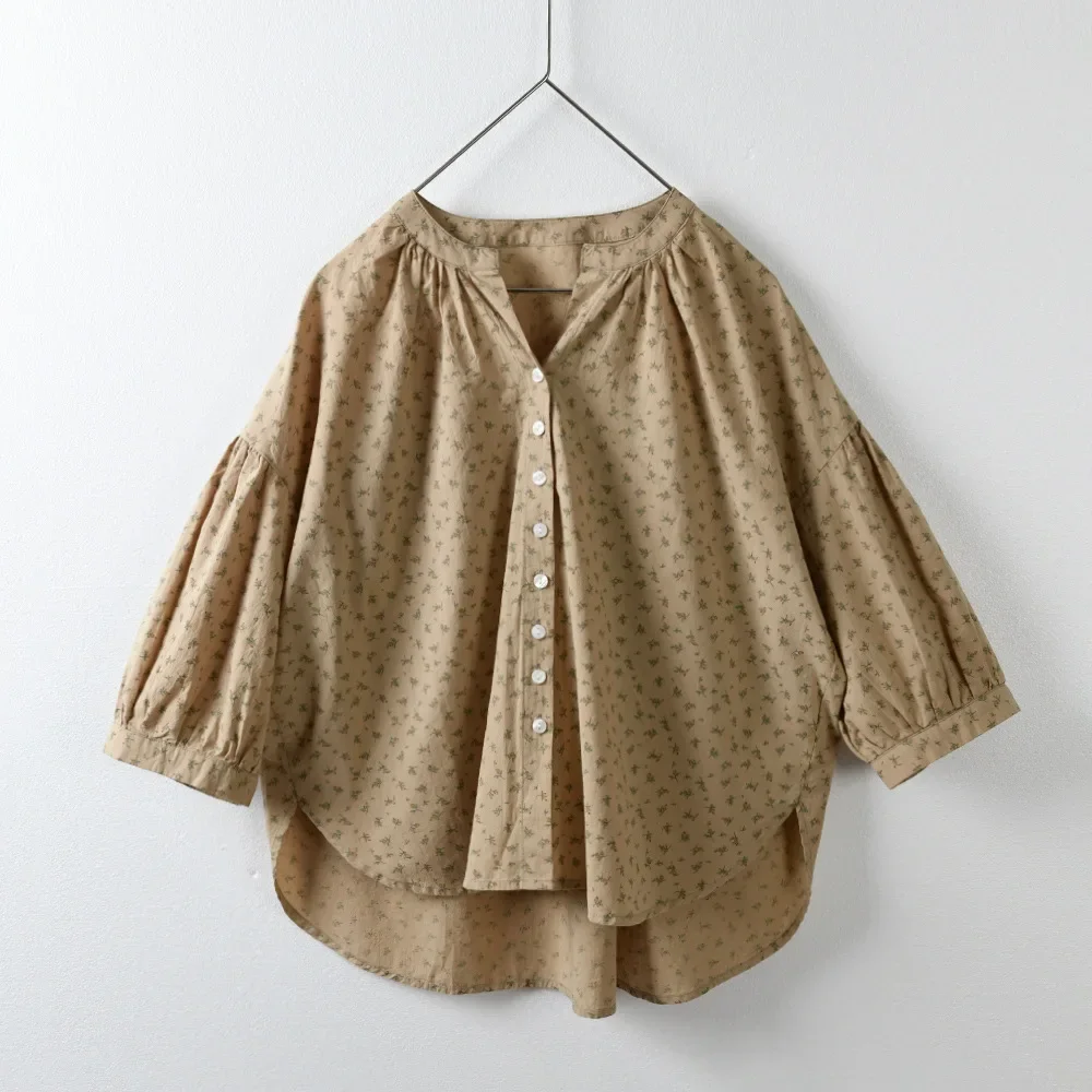 Блузка женская льняная оверсайз с длинным рукавом летучая мышь