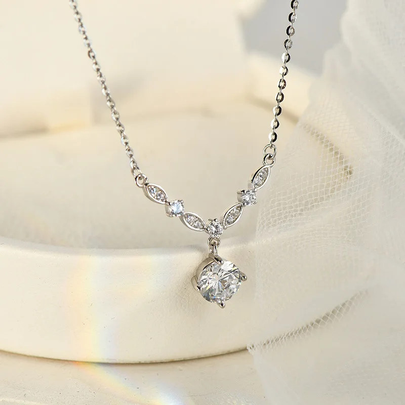 

TKJ модное ожерелье из стерлингового серебра 925 пробы с инкрустированным фианитом и бриллиантом, женское ювелирное украшение, подарок на день рождения, бесплатная доставка