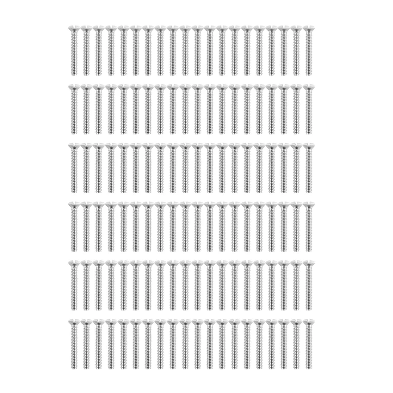 

120 шт. белые настенные винты, 1 дюйм, с длинным шлицем, 6-32 резьба, крышка переключателя, винты с овальной головкой, винты с фрезерованным пазом ...