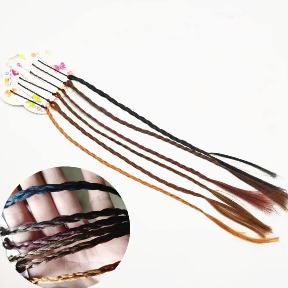 

Party Invisible Natural Clip on 6pcs/set Girls Colorful Wigs Tinsel Sparkle Silk Wig Twist Braid Headwear Fake Hair