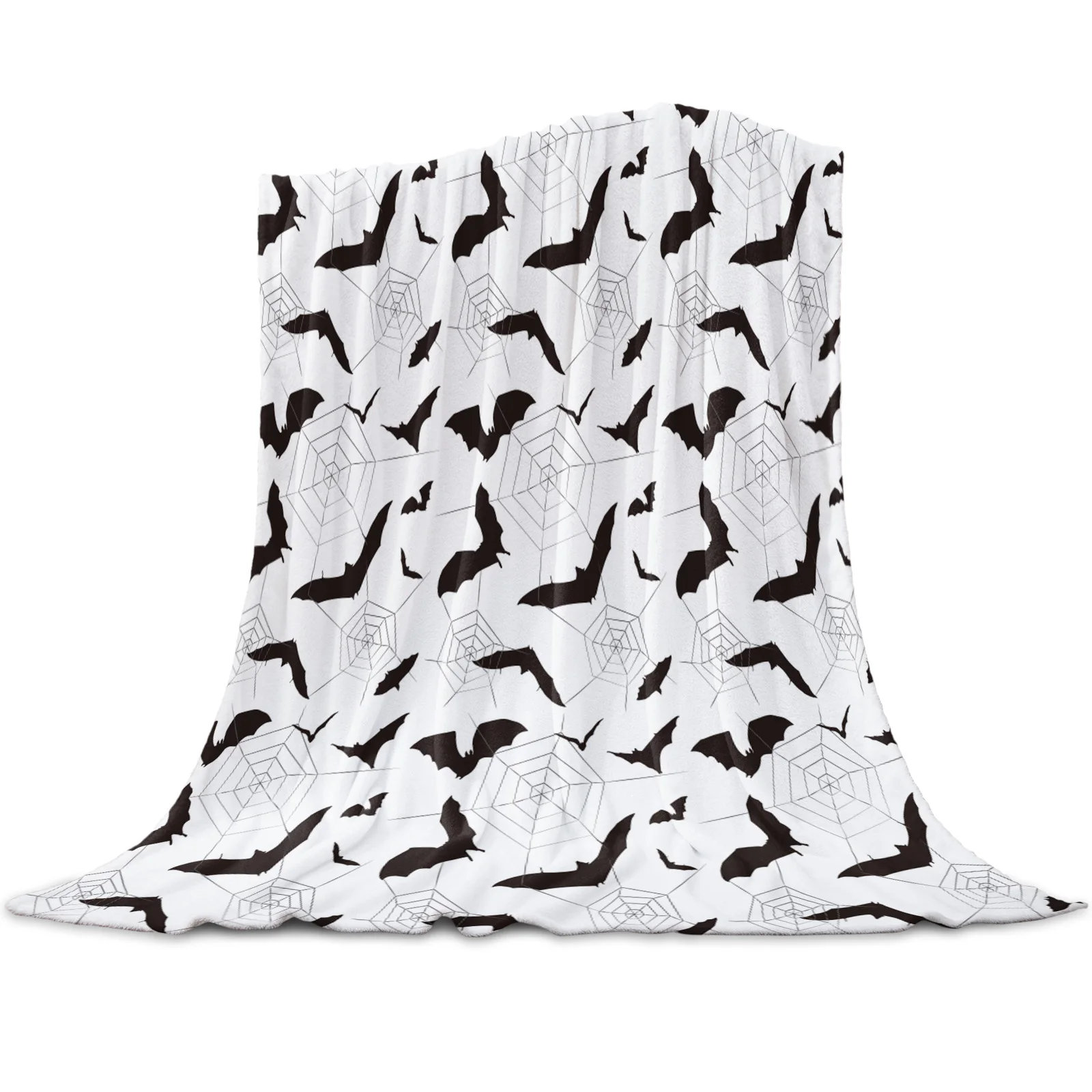 

Белое мягкое теплое Флисовое одеяло Bat Web с мультяшным рисунком, зимнее покрывало для дивана, постельное белье для путешествий, фланелевые о...