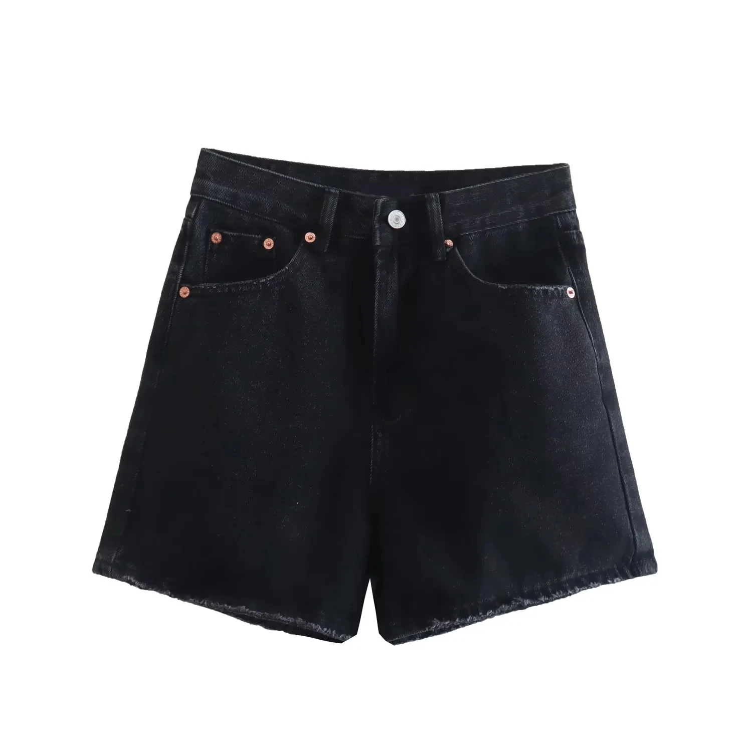 Dave&Di Casual Loose Bermuda American Vintage Denim Blue Shorts Women
