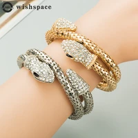 european american new style exaggerated punk style snake winding womens bracelet alloy inlaid crystal vintage bracelet jewelry