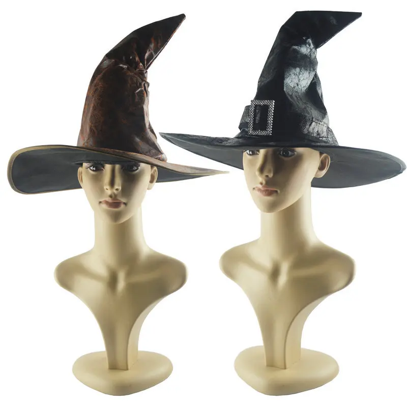 

2pcs Movies Periphery Potters Sorting Hat Leather Witch Wizard Hats Halloween Party Props Hat Cosplay Costume Accessories