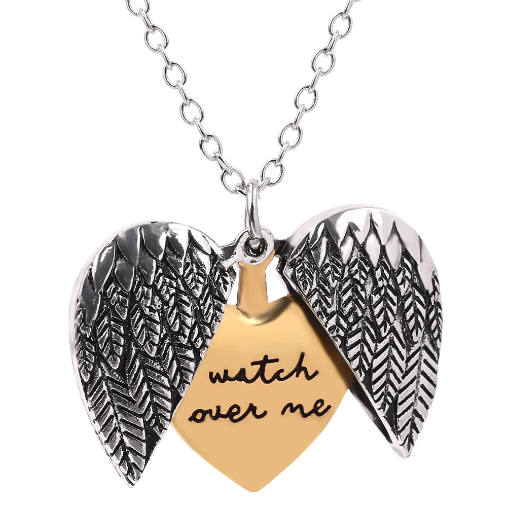 

Trendy Heart Angel Wings Open Pendant Necklace Romantic Jewelry Beautiful Women's Accessories Love Anniversary Gift
