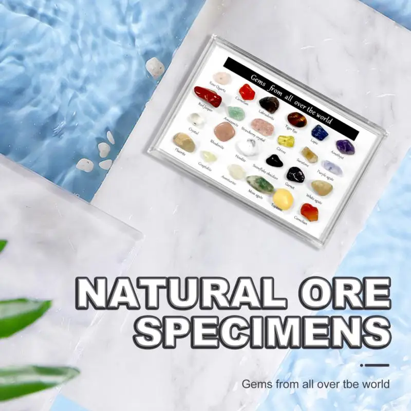 

Gem Raw Stone Lucky Stone Set Specimen Mineral Mixed Materials Raw Mineral For Education Ore Gift Box Home Decor Crafts