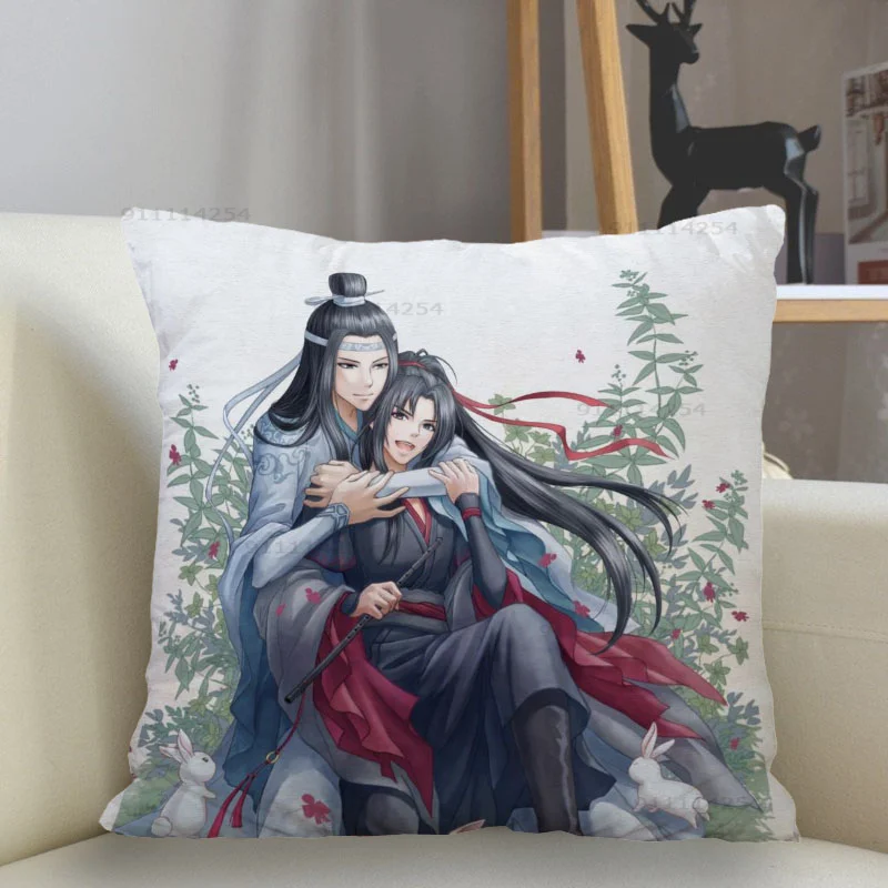

Custom Mo Dao Zu Shi Наволочка украшения для дома 45*45 см квадратная Наволочка на молнии, наволочка для подушки, Прямая поставка