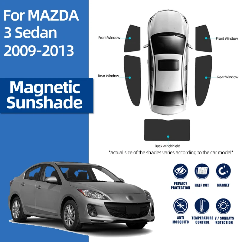 

Magnetic Car Sunshade Front Windshield Rear Side Window Sun Shades Curtain For Mazda 3 M3 BL BM BP 2008-2021