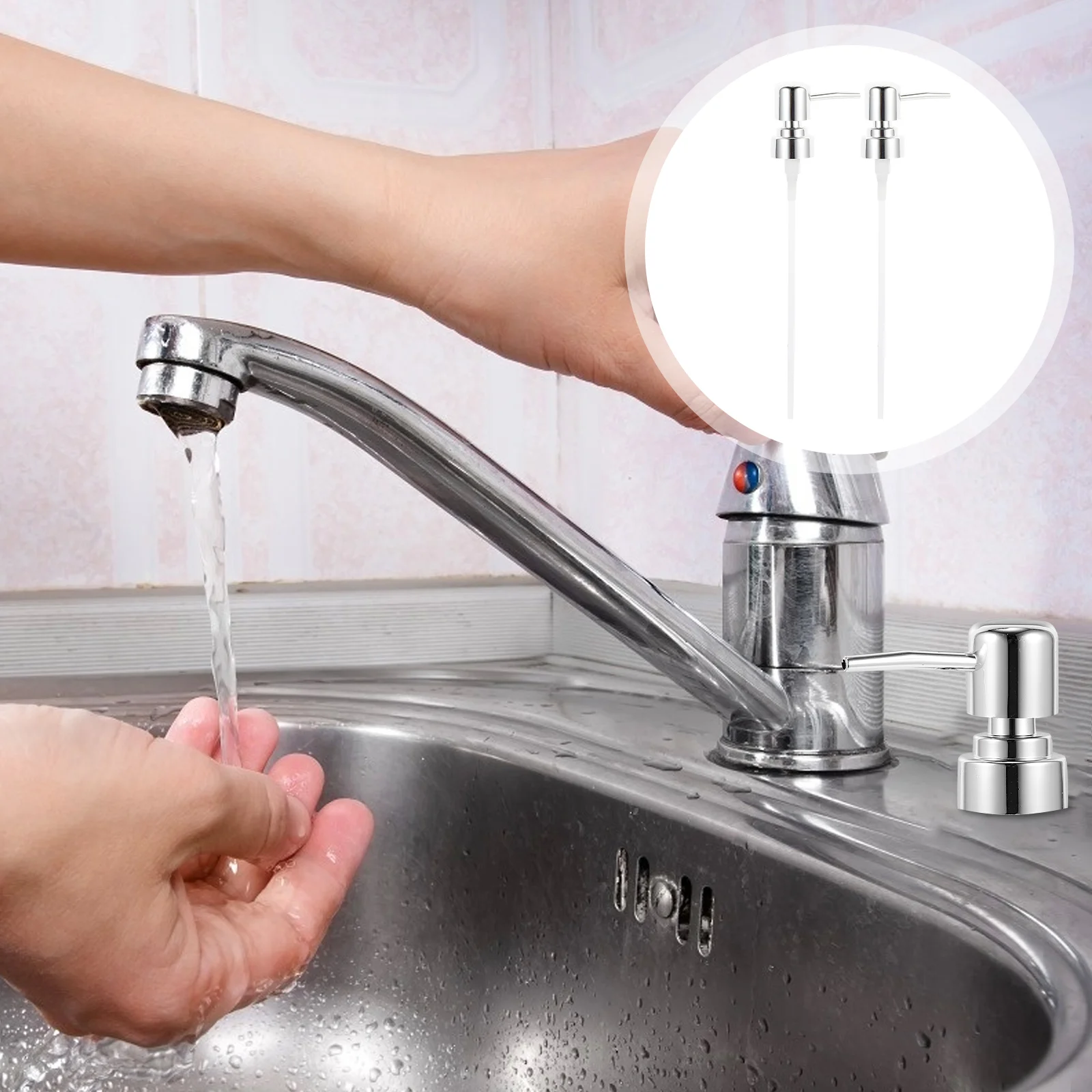 

2pcs Convenient Lotion Dispenser Pump Bottle Head Soap Dispenser Pump for Home Indoor