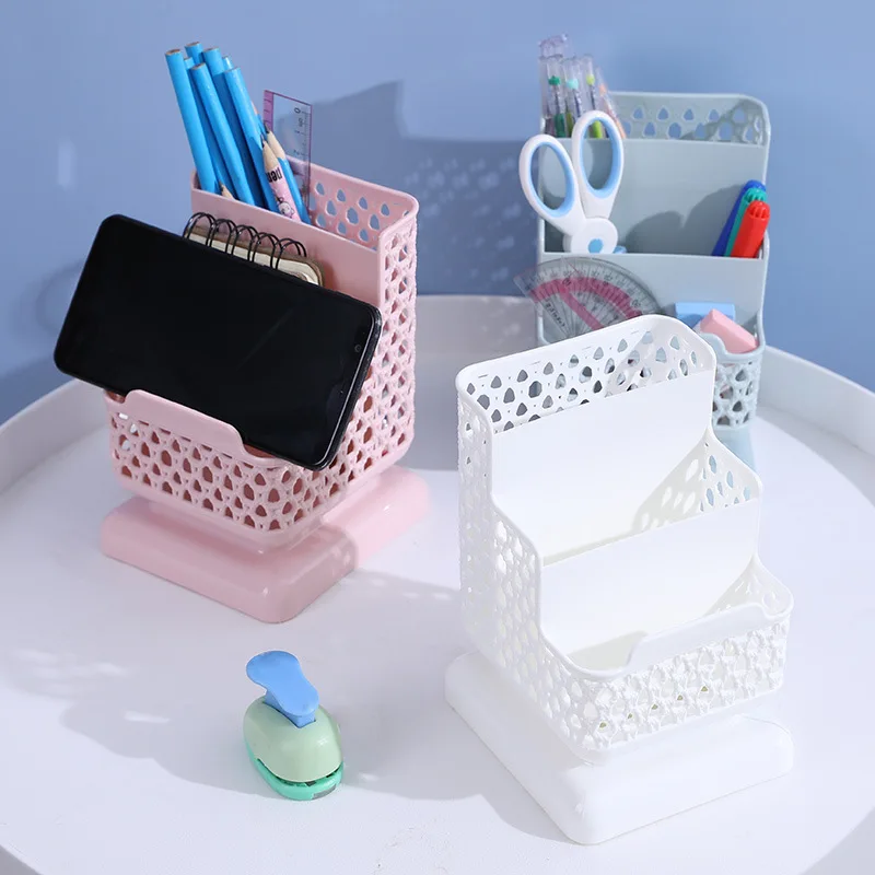 

Large Capacity Cute Desk Organizer Desktop Storage Box Multifunction Stationery Pen Holder Phone Stand Office Supplies Desk Set