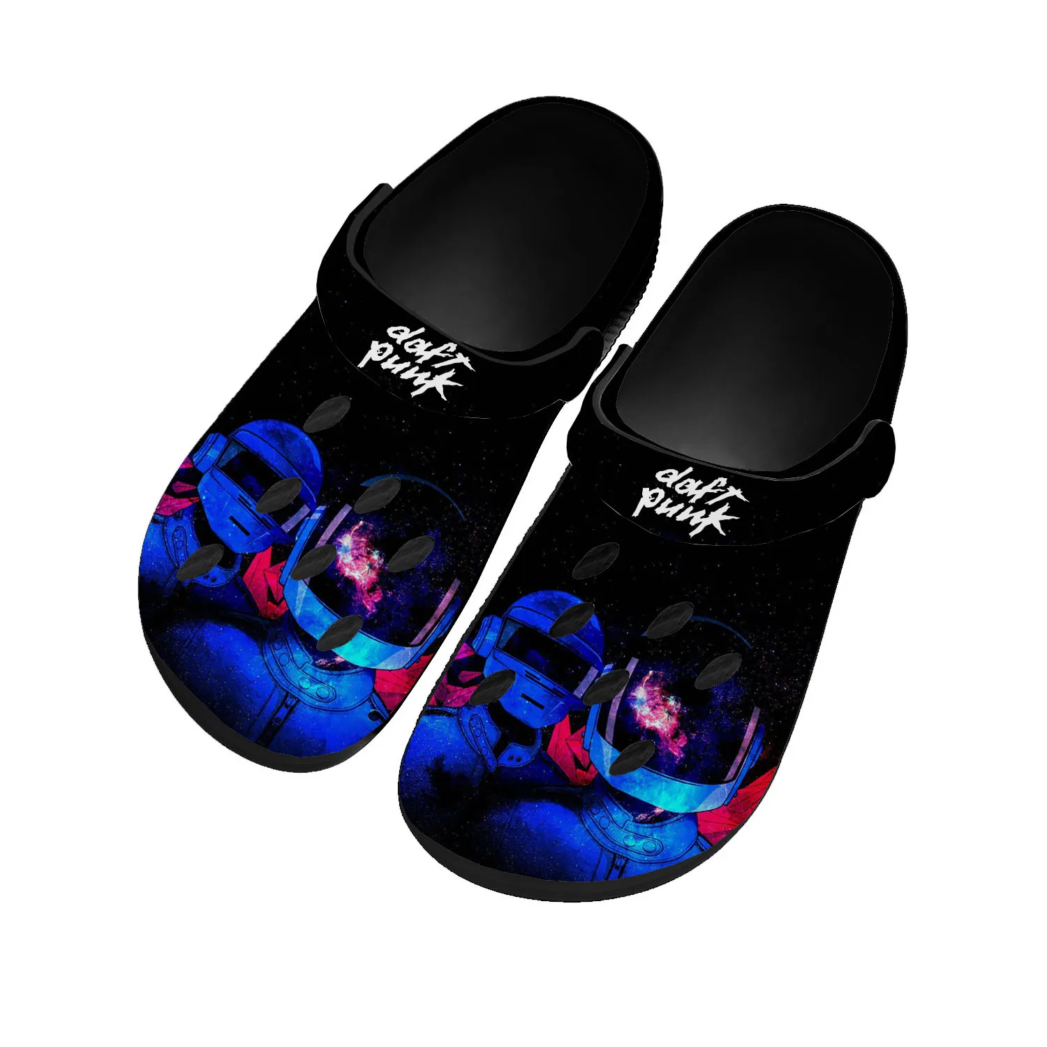 

Daft Punk Home Clog Mens Women Teenager Sandals DIY Shoes Garden Bespoke Customized Breathable Shoe Beach Hole Slippers Black
