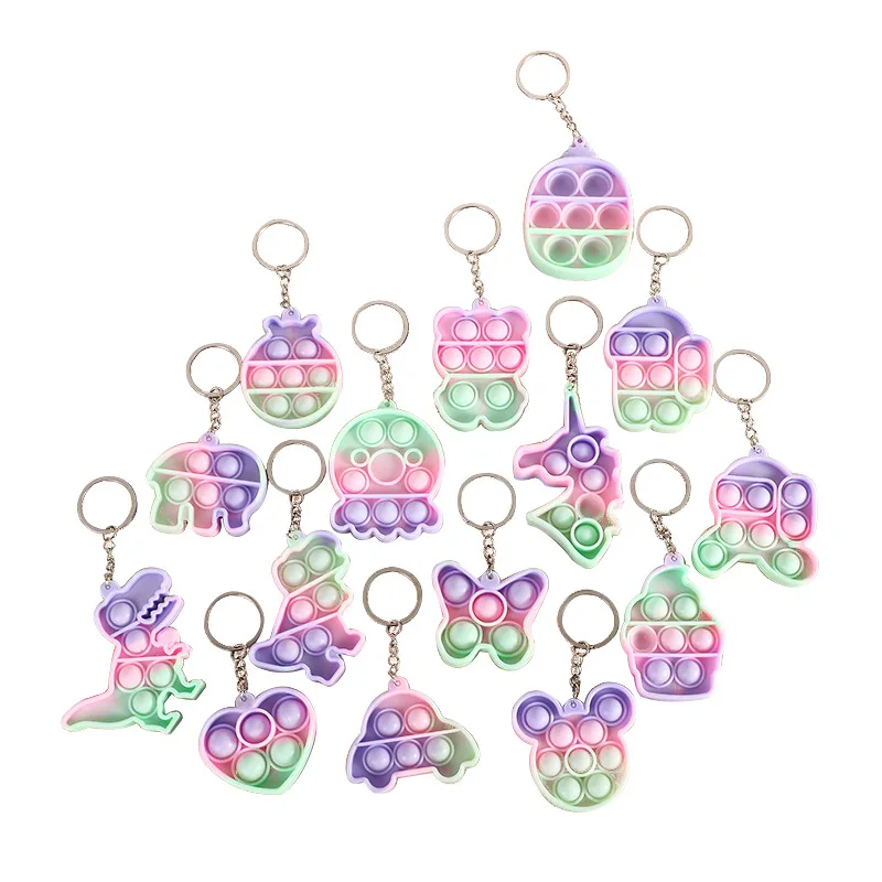

Squeeze Rebound Silicone Keychain Key ring Creative Cartoon Animal trinket Relax Toys for Bag Kid Pendant stress ball Keychains