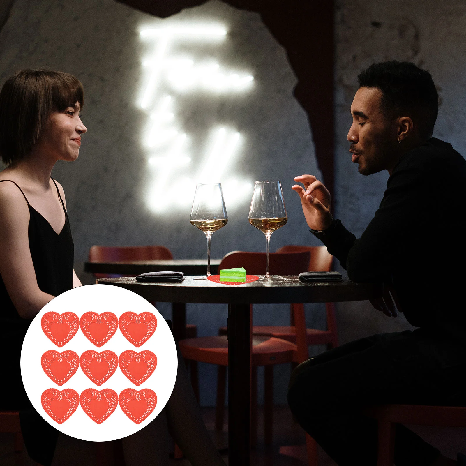 

100 Sheets Practical Classy Decorative Coaster Paper Placemat for Valentine Home