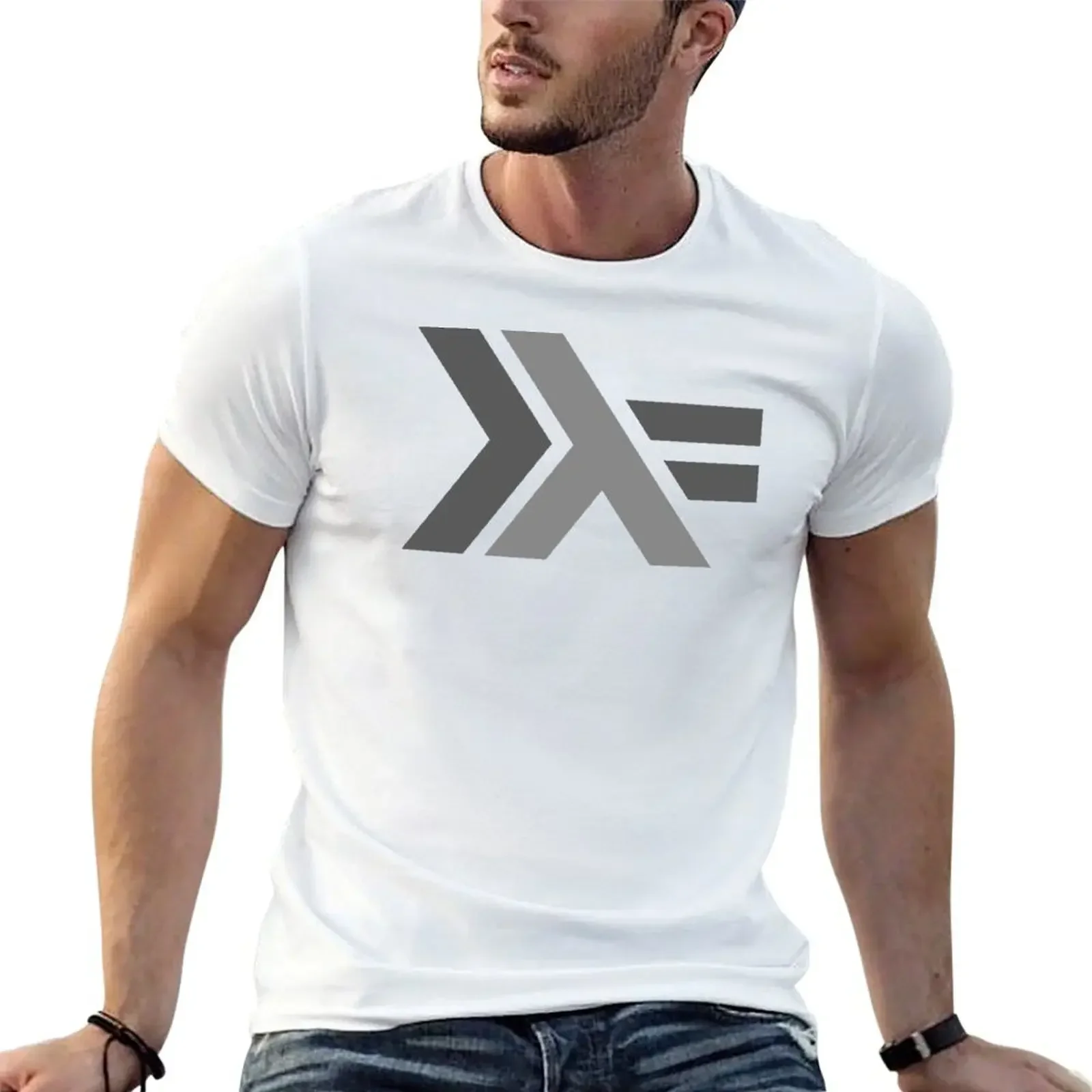 Футболка с логотипом Haskell одежда больших размеров необходимая футболка