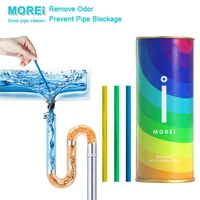 morei 14pcs sani sticks pipe dredging agent drain plunger cleaning toilet sewer bathtub kitchen sink sewage pipeline clearing