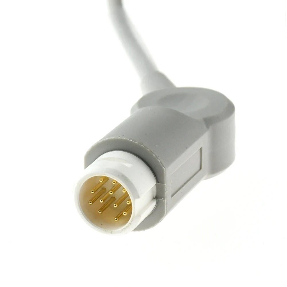 Цельный кабель ЭКГ Кабель Aha Мониторинг 3 провода 5 выводов Защелкивающийся зажим