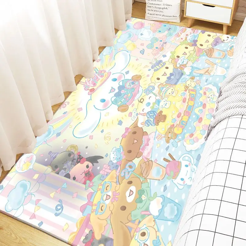 

Cartoon Sanrio Large Area Carpet Hello Kitty Melody Cinnamoroll Lounge Rug Little Twin Star Bedroom Bedside Rug Girls Room Decor