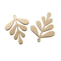 6pcslot brass leaves charms flower leaf feather pendant for diy jewelry earrings necklace keychain handmade making supplies