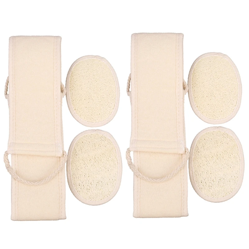 

Loofah Exfoliating Back Scrubber For Shower, Double Side Scrubbing Strap, Body Bath Sponge (6 Pcs A Set)
