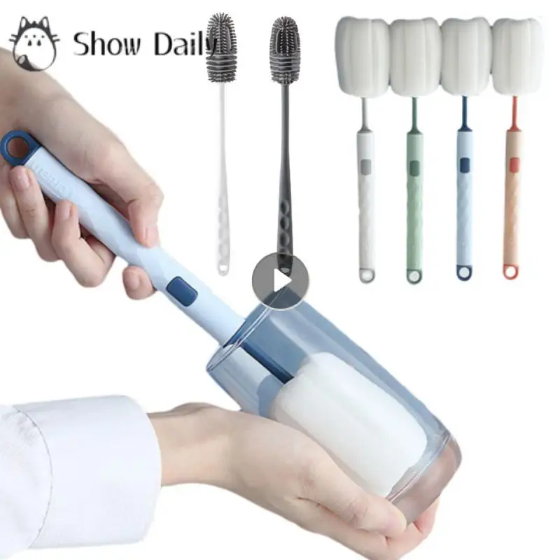 

Cup Cleaning Brush Long Handle Bottle Cleaning Sponge Milk Bottle Wineglass Cups Cleaner Household Glass Coffee Mug TeaPot Brush