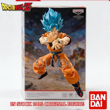 Фото В наличии Оригинальная фигурка Bandai Dragon Ball Z S.H.Figuarts Super Saiyan God Blue Son Gokou SHF Son Goku Blue 16 см №1