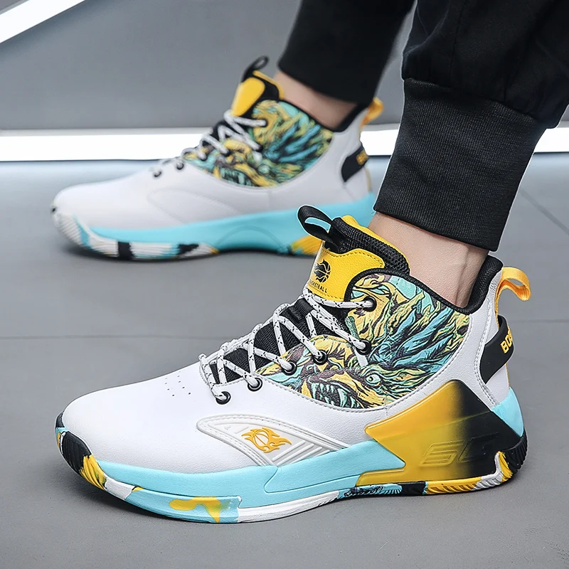 

Super Cool Men Basketball Trainers Good Quality Sport Shoes Boy High Top Male Basketball Shoes Wearable Outdoor Male Sneakers