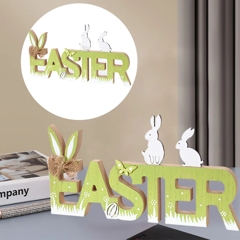 

Easter Table Centerpiece Wooden Party Decorations Sign for Holiday Dinner Party