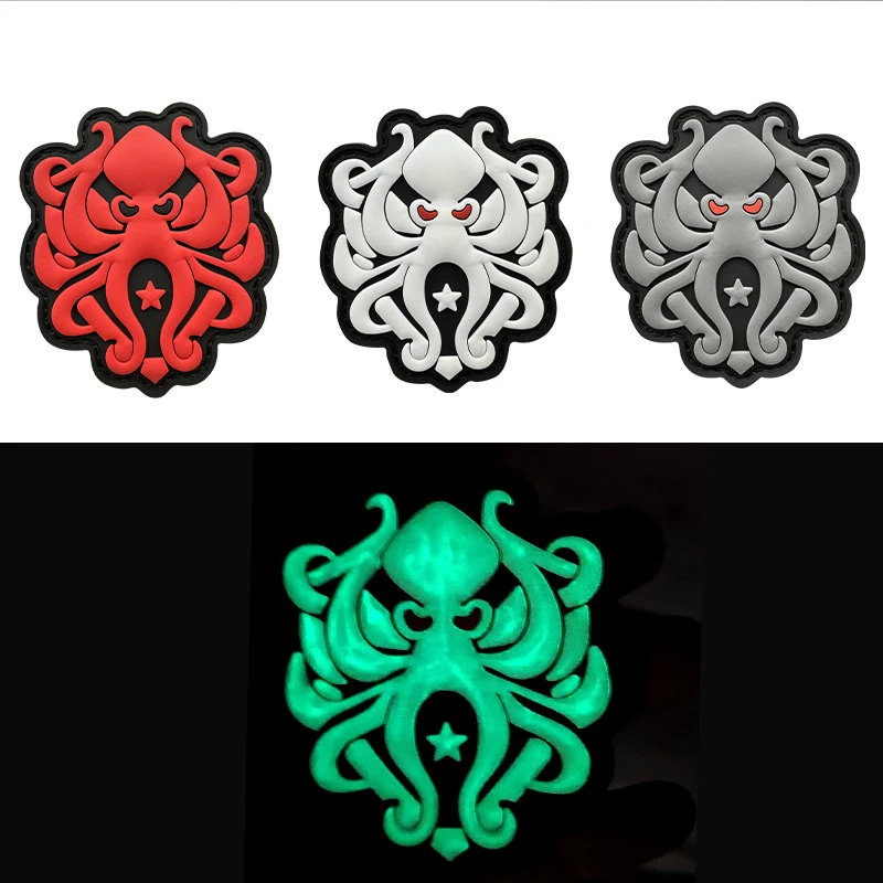 Игровой периферический логотип осьминога Светоотражающие ПВХ Светящиеся