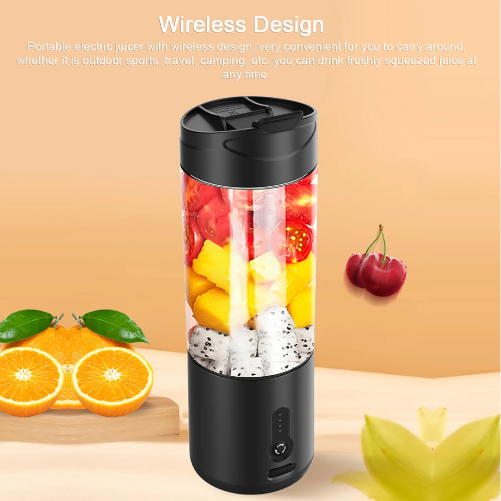 

Портативный блендер USB электрическая соковыжималка для фруктов перезаряжаемый Миксер для сока 530 мл с 6 лезвиями для спорта на открытом воздухе путешествия кемпинга