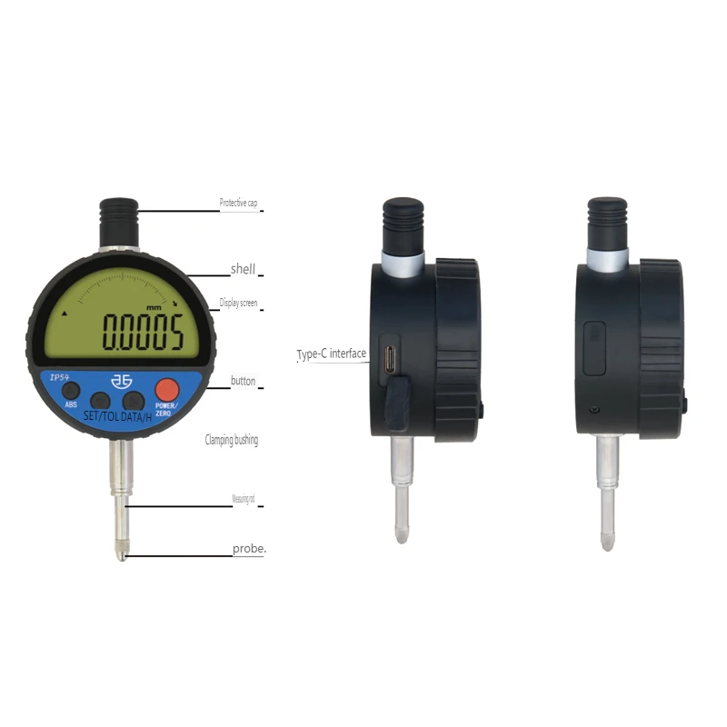 XIBEI IP54 водонепроницаемый цифровой индикатор 0-12 7 мм 0-50 8 0 001 00005 &quotэлектронный
