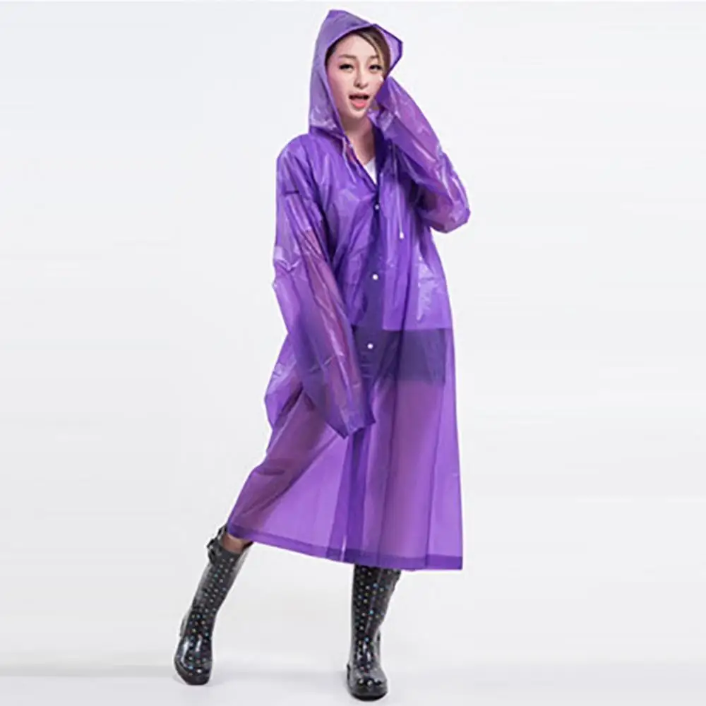 See Through Hooded Raincoat Festival Long Rain Coat Outdoor Camping Rainwear Raincoats Rain Gear