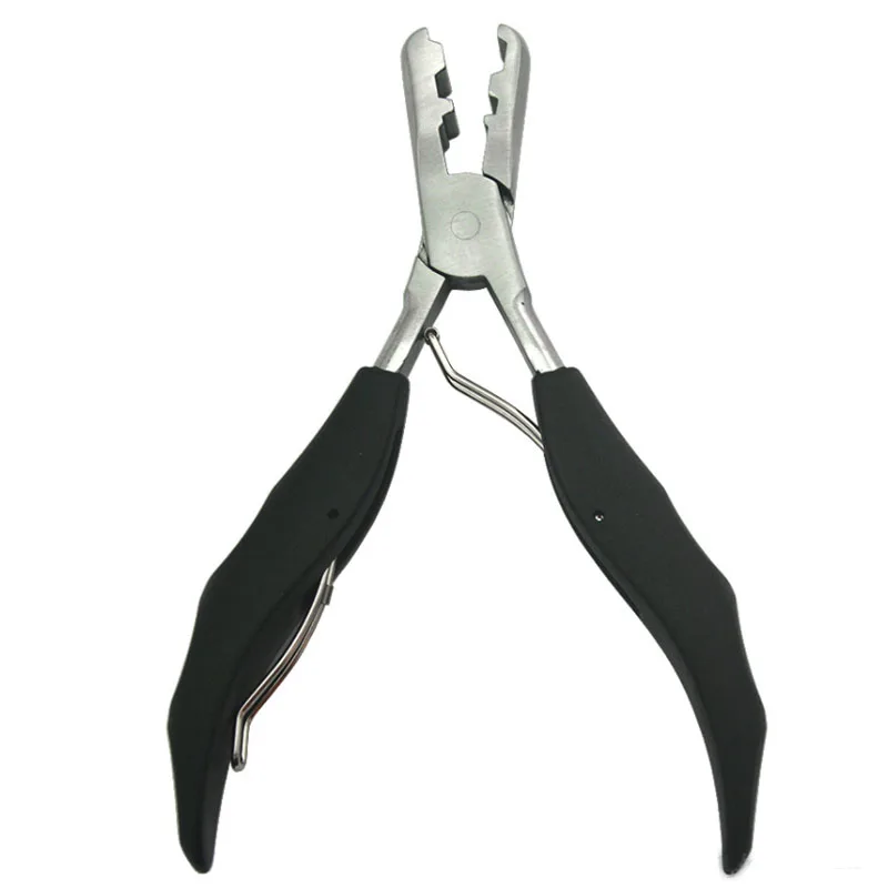 

1Pc 2 in 1 Black Flat Shape Plier With 3mm and 5mm Small Grooves For Pre-Bonded Hair Extension Clamp