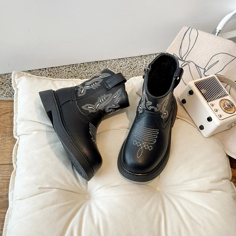 Детские осенние новые ковбойские сапоги в стиле вестерн стильные повседневные