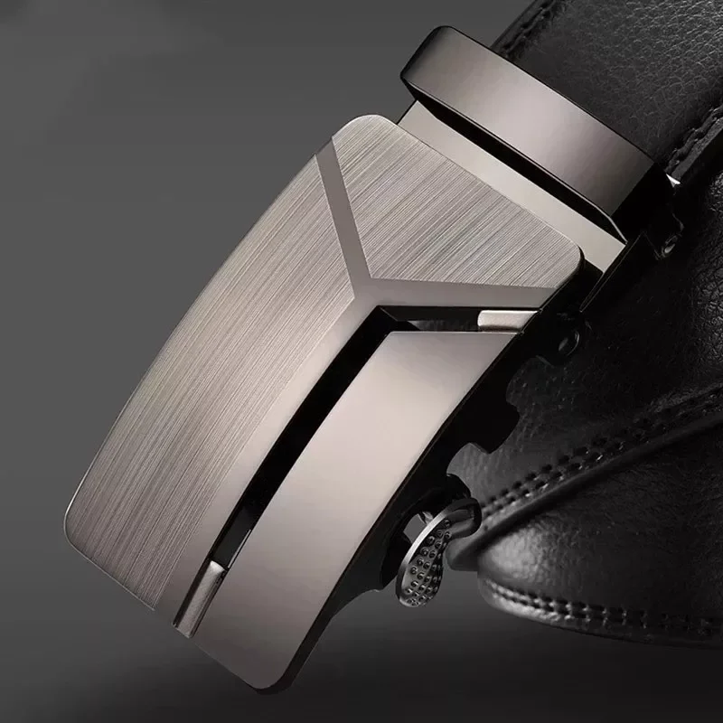 Business Lengthened Belts, Fashion Men casual Automatic Buckle Minimalist Design Leather Belt Coffee Belts2021New
