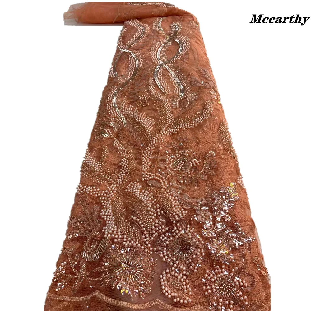 

Mccarthy, новейший дизайн ткани с блестками и бусинами/вышивка блестками, французское Тюлевое кружево, нигерийская кружевная ткань для свадебн...