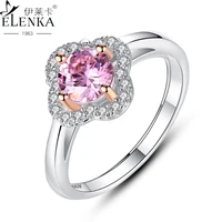 luxury morganite gemstone rings for women solid 925 sterling silver lucky four leaf clover pink zircon simple fine jewelry new