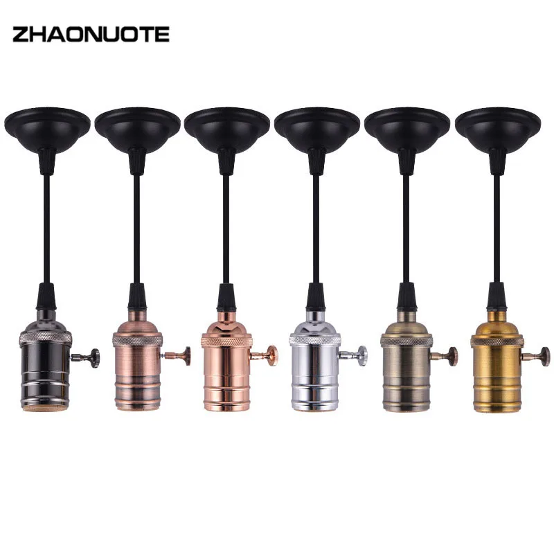

2pcs E27 Hanging Line Copper and Aluminum Lamp Base Edison Retro Waterproof Energy-saving Chandelier E27 Lamp Holder