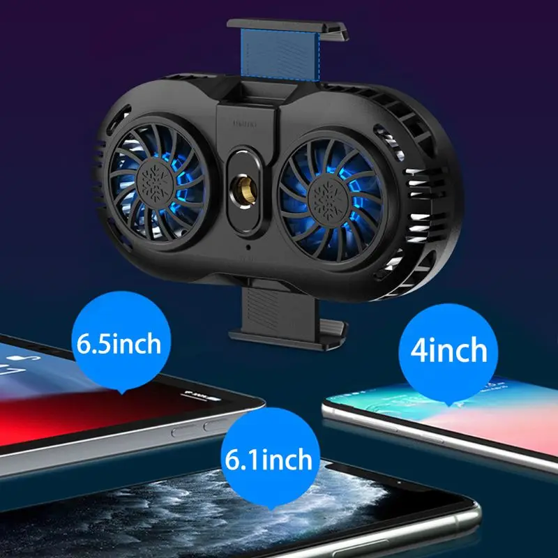 

Cell Phone Accessories Heat Sink Dual Fan Cooler for phone Mute Lightweight Gaming Cooling Pad USB Powered