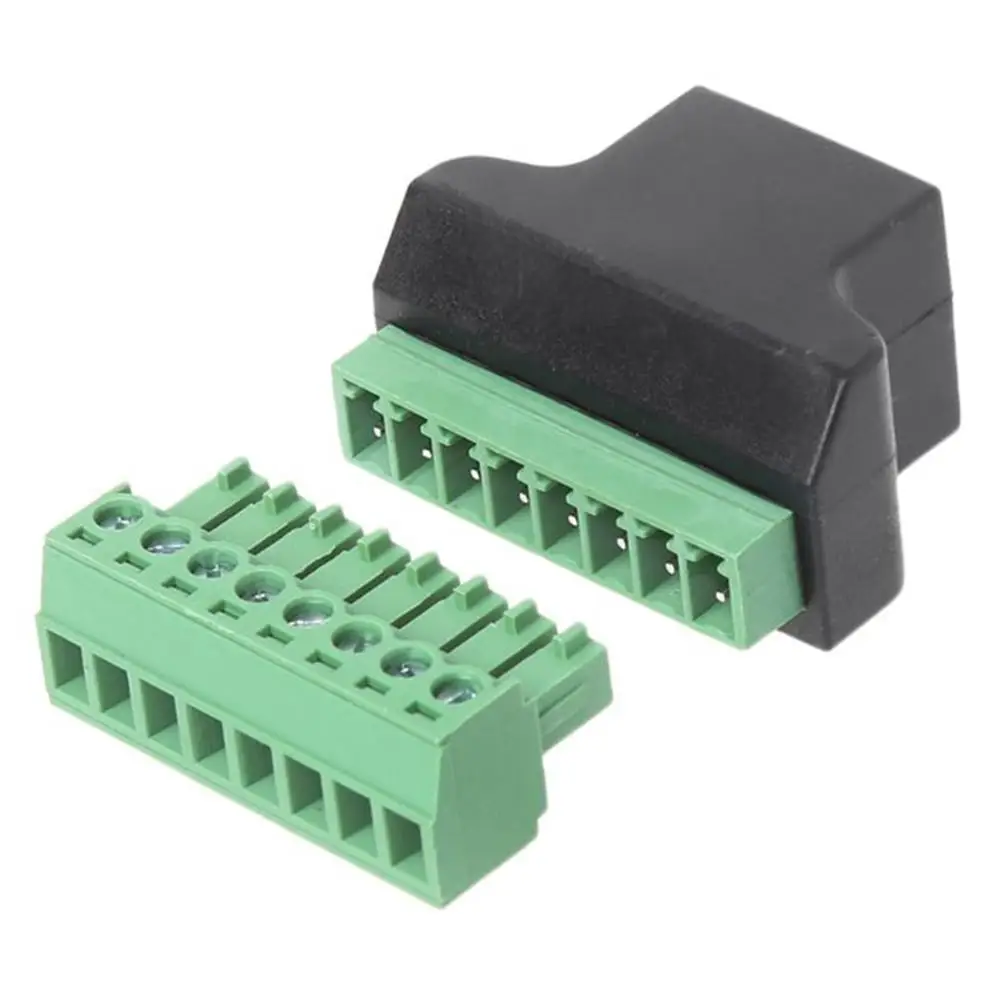 

Screw Terminal Converter Easy Insert Export Carry Plug Play RJ45 Female to 8 Pin Ethernet Cables Extender Adapter