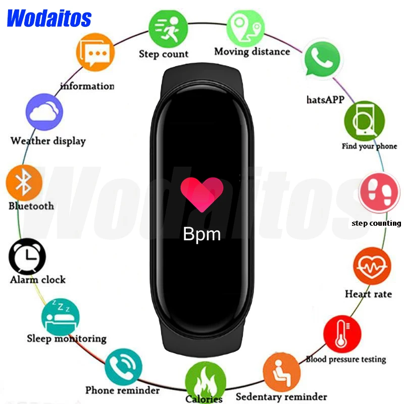 Умные часы M7 для мужчин и женщин, смарт-браслет с пульсометром и тонометром, Смарт-часы для фитнеса, спортивный смарт-браслет для Android и IOS