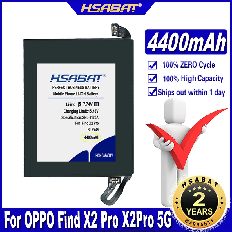 Аккумулятор HSABAT BLP749 BLP767 4400 мАч ~ 4500 для OPPO find X2 pro X2Pro 5G | Мобильные телефоны и