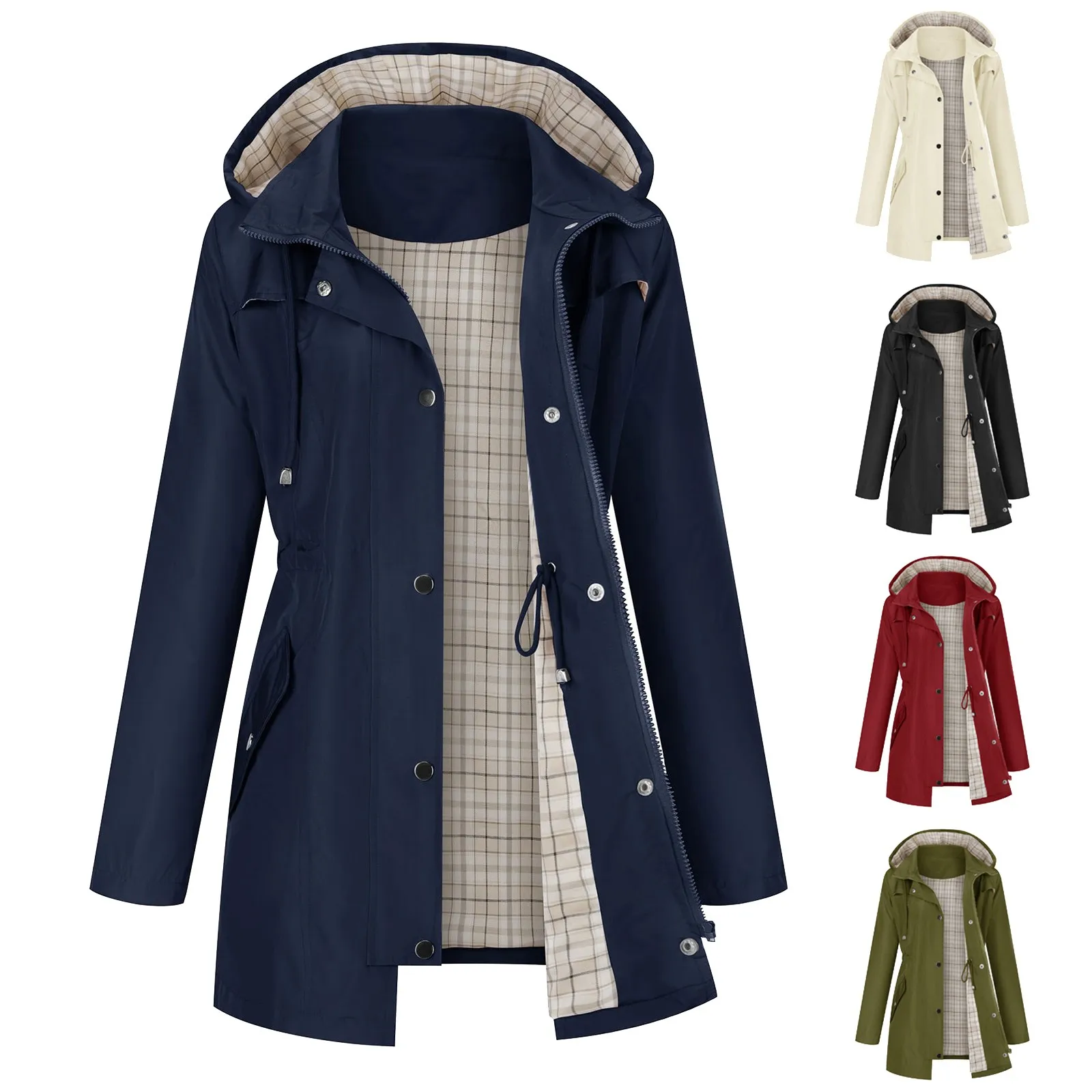 

Женский водонепроницаемый плащ для походов на открытом воздухе, Женская куртка с подкладкой, легкие куртки с капюшоном, тренчи