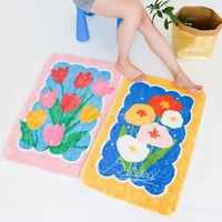 ins flower floor mats fluffy rug for living room non slip bath mats absorbent door mats bedside area rugs soft cute foot pads
