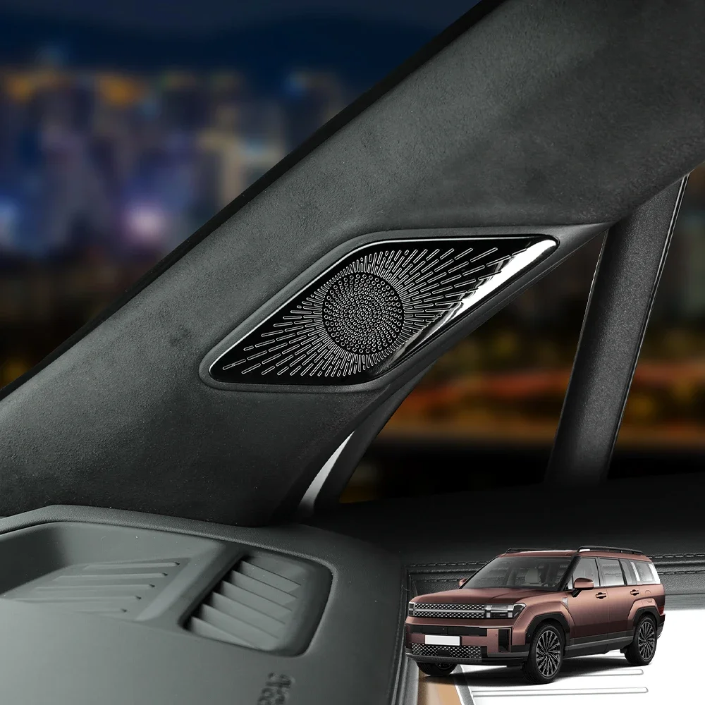 Подходит для Hyundai Santa Fe MX5 2024 2025, 2 шт., дверь автомобиля из нержавеющей стали, крышка аудиодинамика, накладка с левым рулем (art.: 3920d1e9669cd) - 3920d1e9669cd
