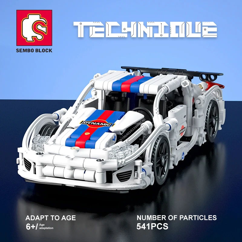 

SEMBO TECHNICAL 541PCS Sports Car Building Blocks With Pull Back Device STEM Collectible Supercar Model Kits Bricks For Children