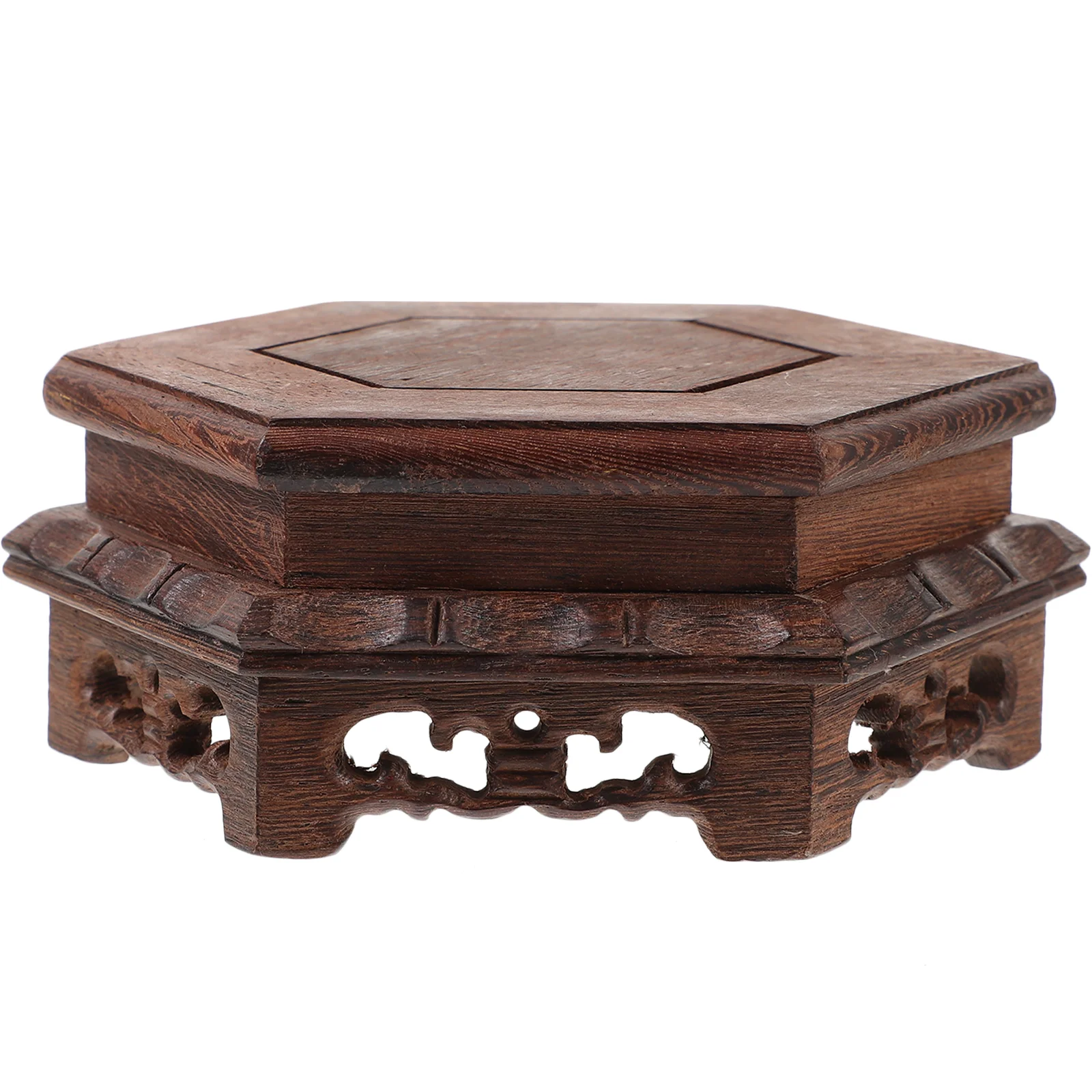 Деревянный шестиугольный кашпо подставка для деревянной вазы деревянная чаши с