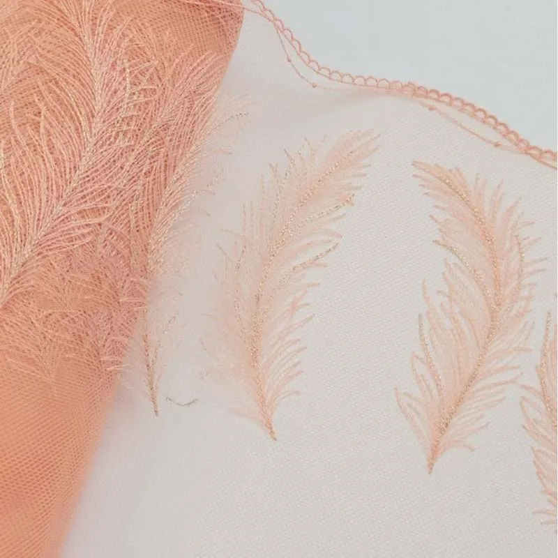 

15 ярдов, кружево с золотыми перьями для вышивки, аксессуары для одежды, швейная Женская кружевная ткань для свадьбы